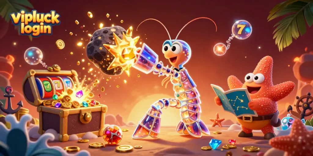 Experience seamless vipluck login with thrilling golden gems and coins from a 3D casino adventure.