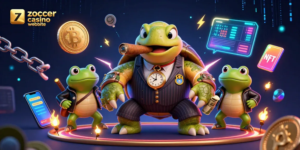 Experience the excitement of the zoccer casino website with engaging characters and dynamic crypto elements.