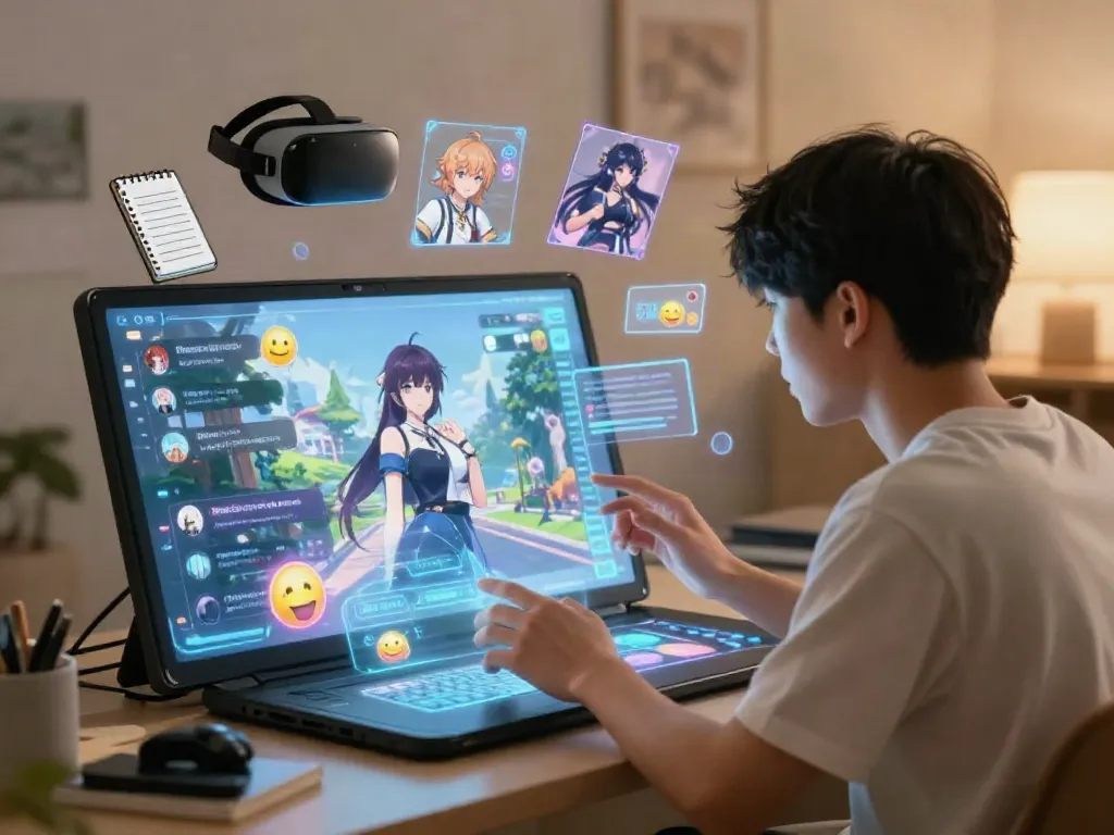 Engaging animated chat between users and characters in a vibrant hentai chat environment.